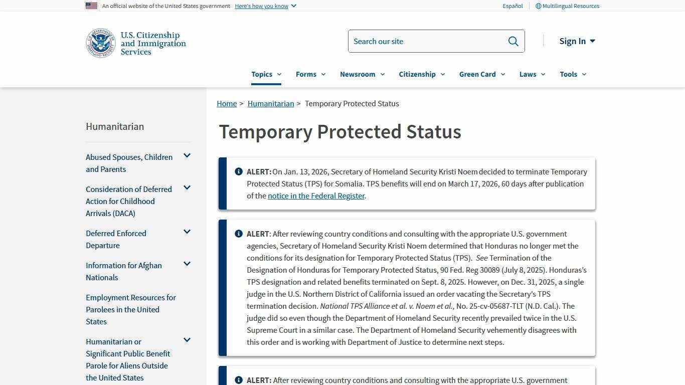 Temporary Protected Status | USCIS